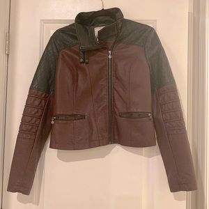 Kensie Faux Leather Moto Jacket